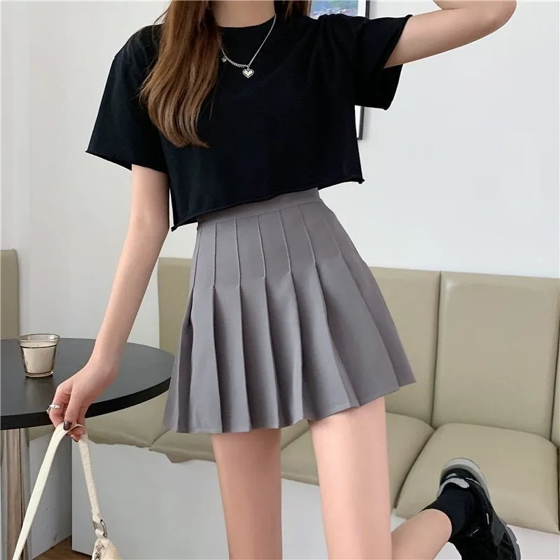 Lynda – High Waist Plaid Pleated Skirt