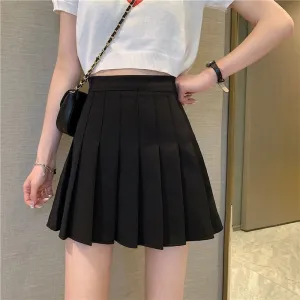 Lynda – High Waist Plaid Pleated Skirt