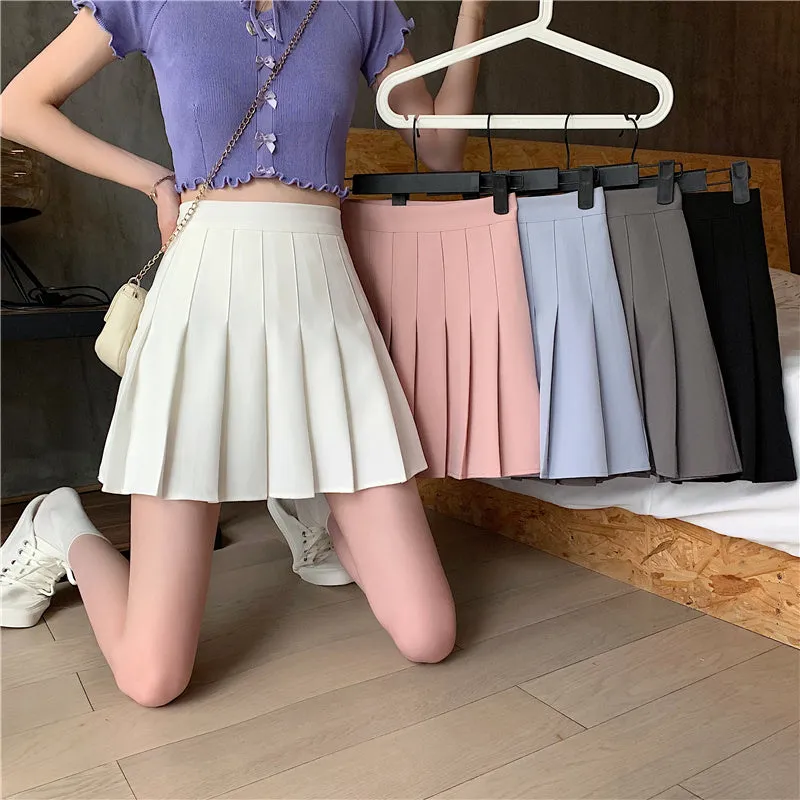 Lynda – High Waist Plaid Pleated Skirt