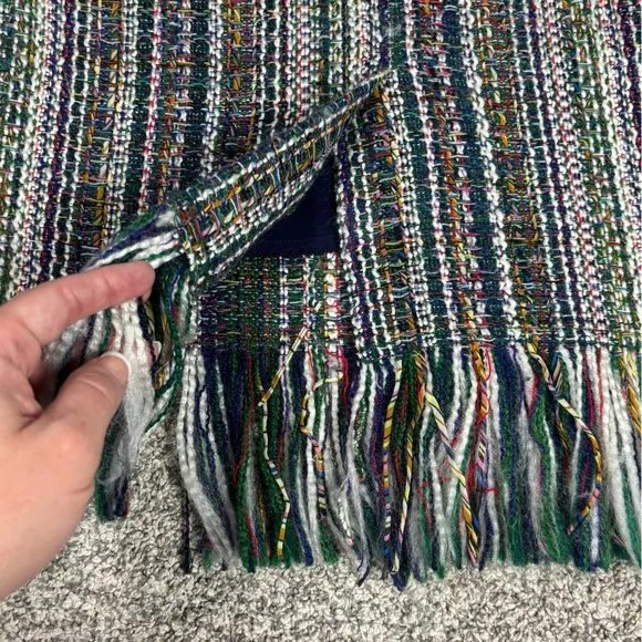 Maeve Multicolored Fringe Tweed Pencil Skirt Size 12