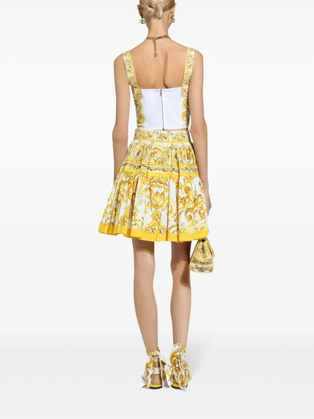 Maiolica print cotton skirt