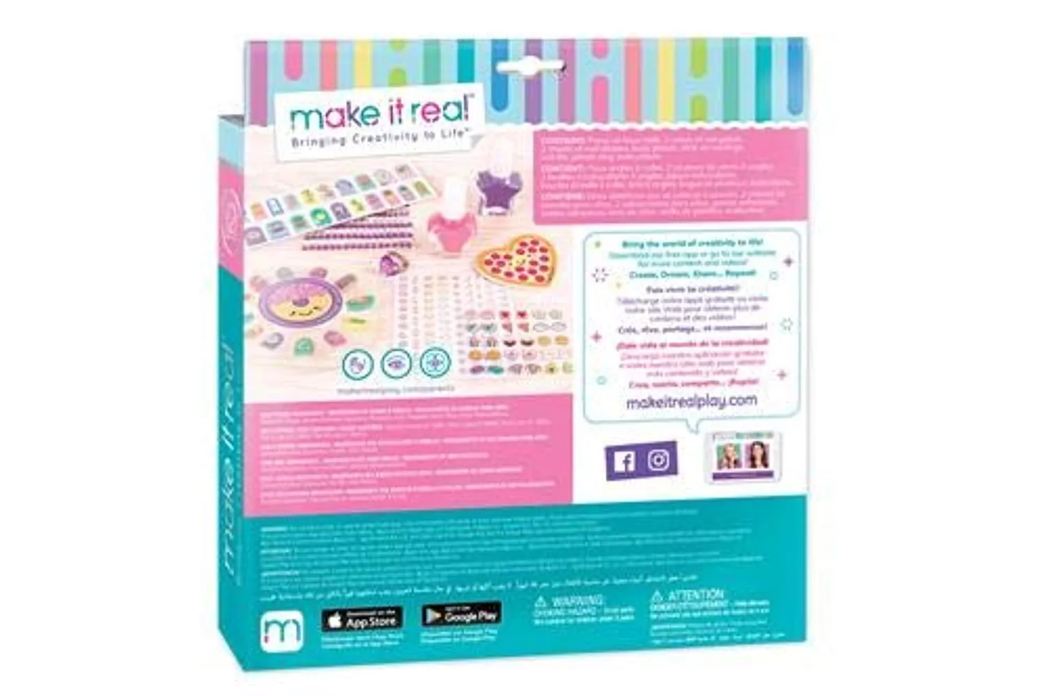 Make It Real - Glitter Girls Nail Party. Nail Art Manicure Set for Kids, Complete with Faux Nails, Nail Polish, Nail Stickers, Nail File, Body Jewels and More!