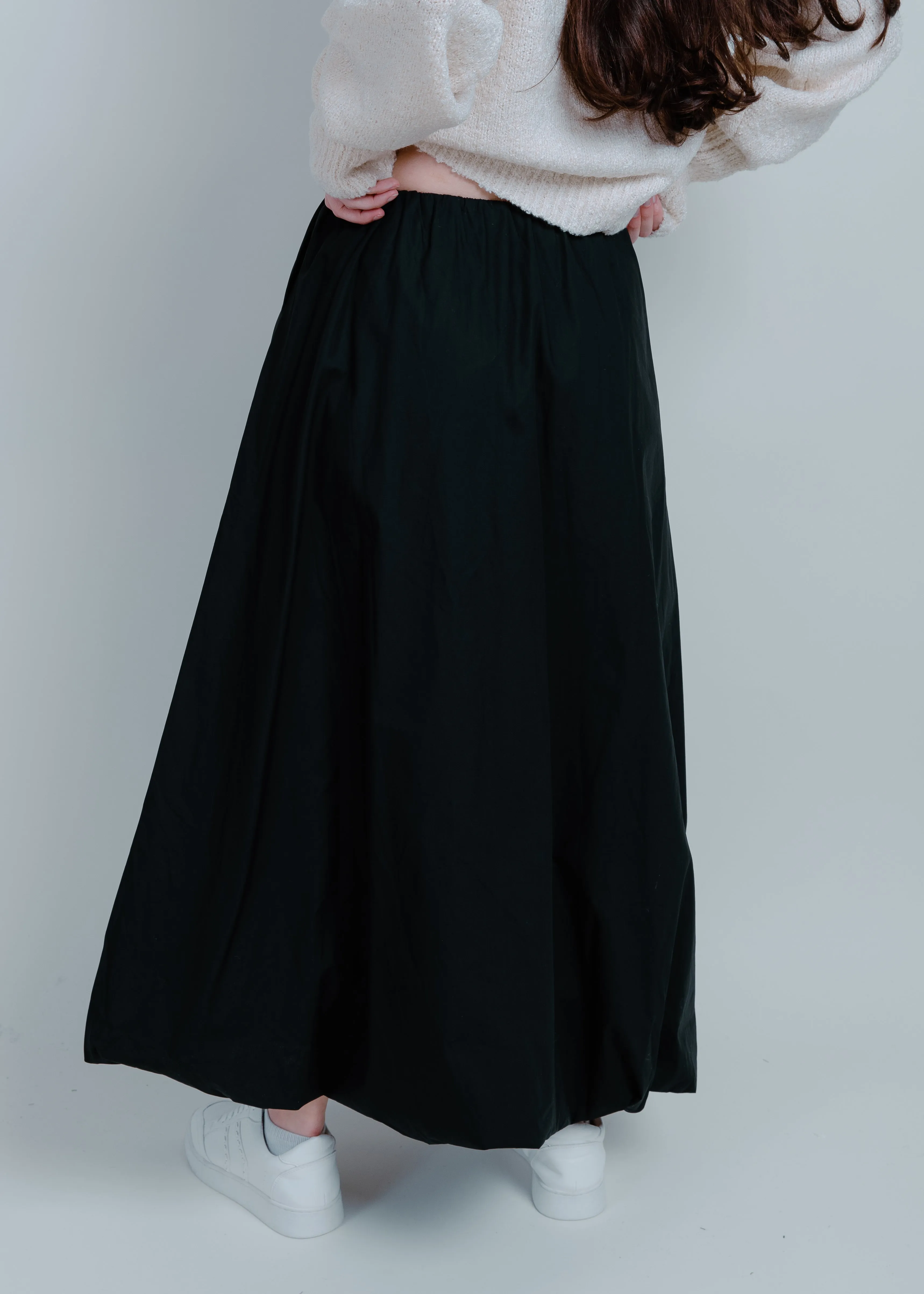 Malen Bubble Midi Skirt - Black
