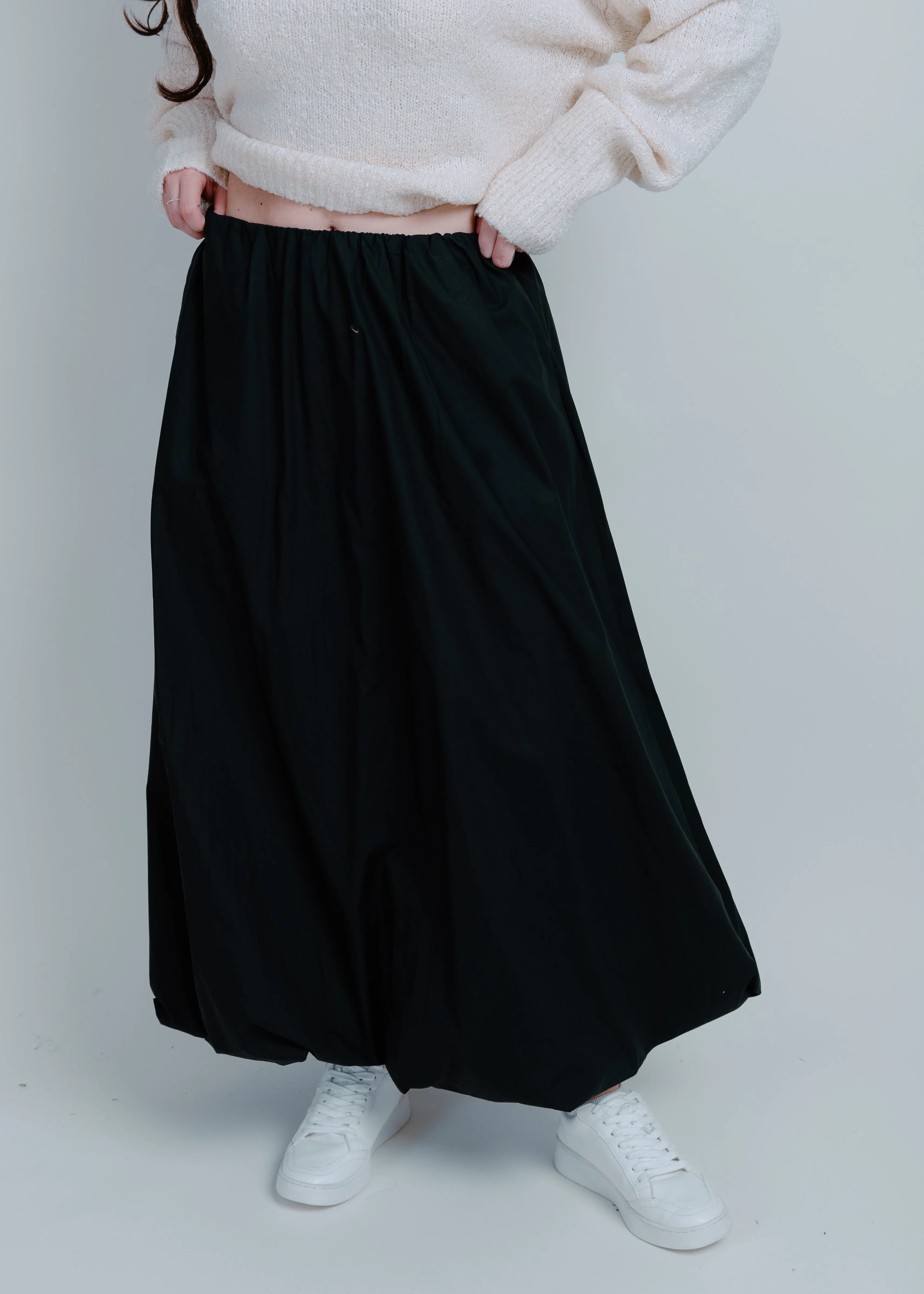 Malen Bubble Midi Skirt - Black