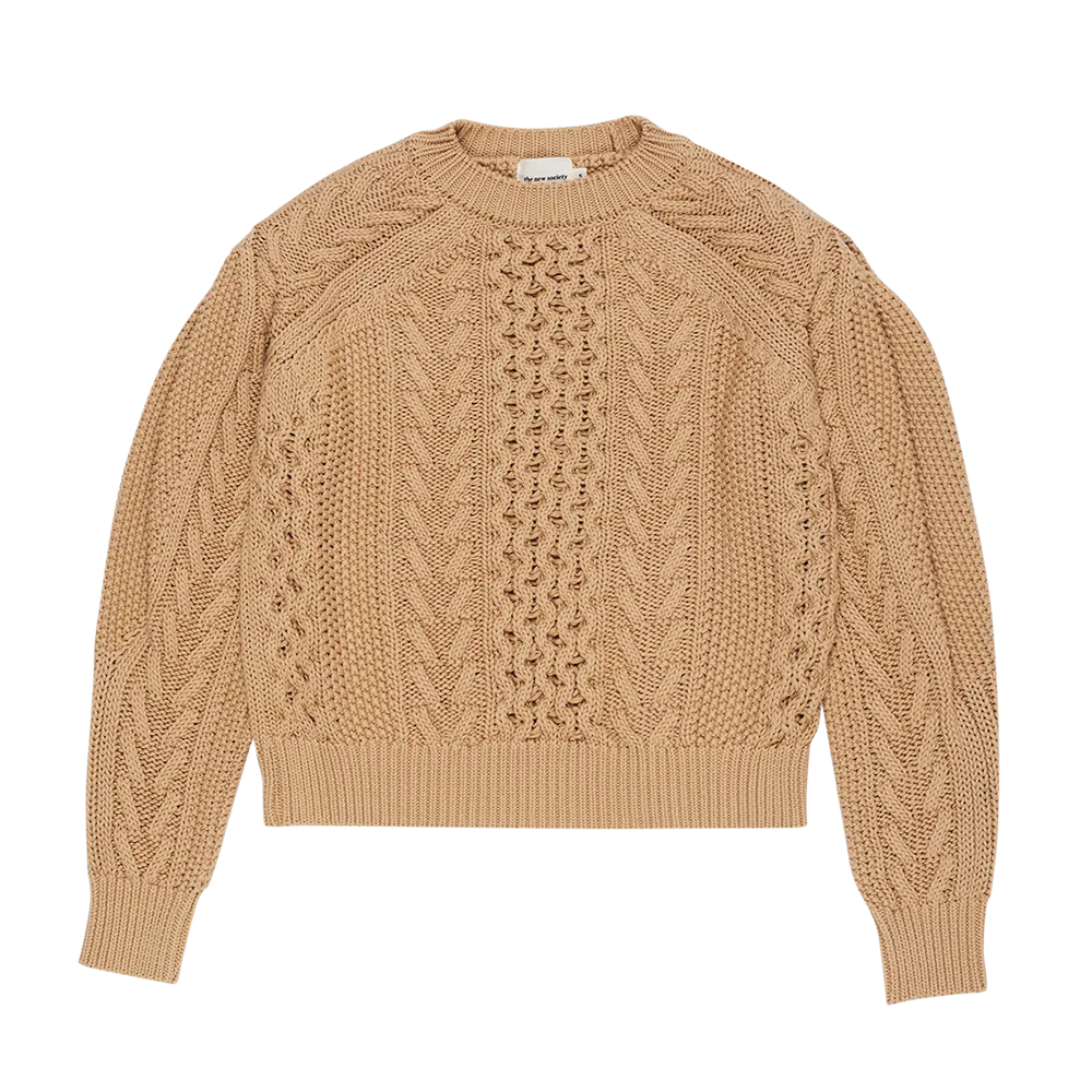MAMA Russel Cable Knit Jumper (Dessert Sand)