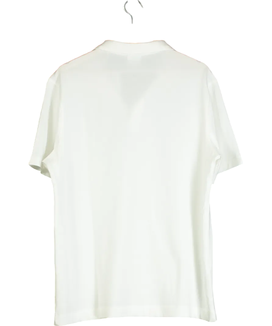 MANGO White Slim-fit Cotton-piqué Polo Shirt UK XL
