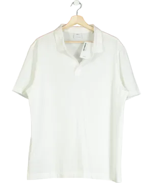 MANGO White Slim-fit Cotton-piqué Polo Shirt UK XL