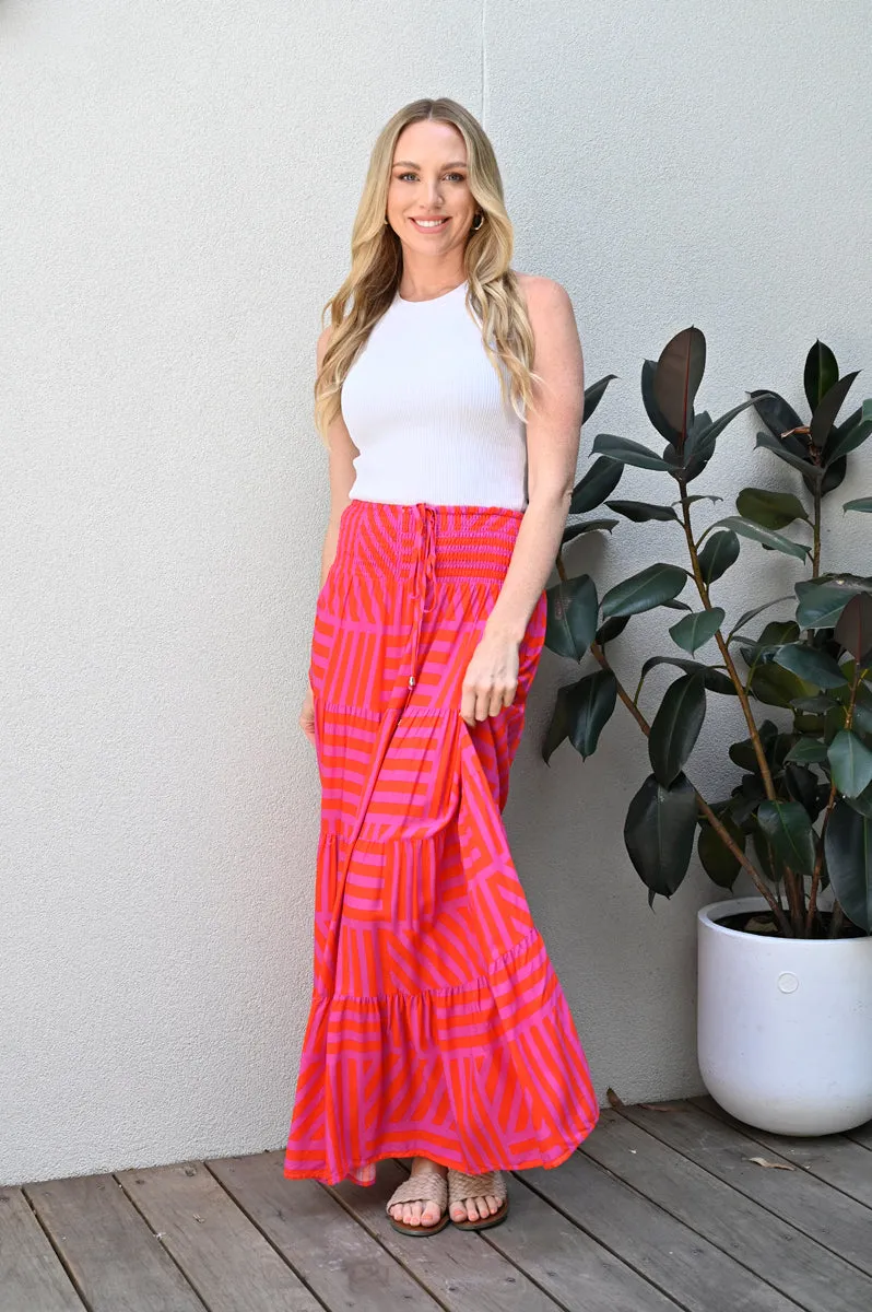 Mara Skirt Fuchsia / Orange
