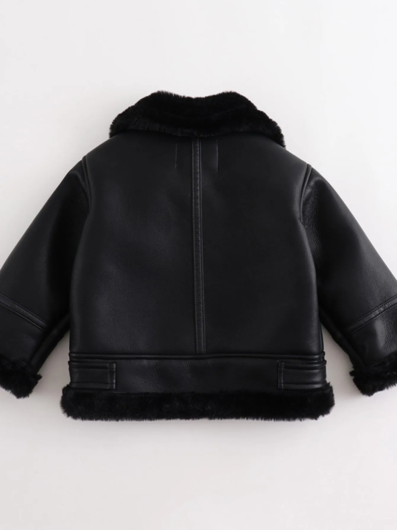 MARC & JANIE Boys Fleece Lined PU Leather Jacket