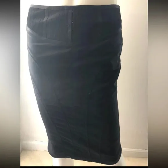 Marciano Women's pencil Skirt Stretch Black Knee Length Cotton Wide Waist Size 2