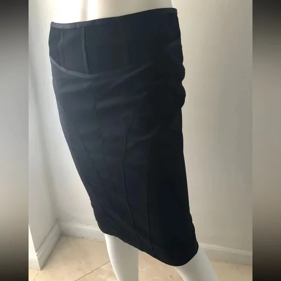 Marciano Women's pencil Skirt Stretch Black Knee Length Cotton Wide Waist Size 2