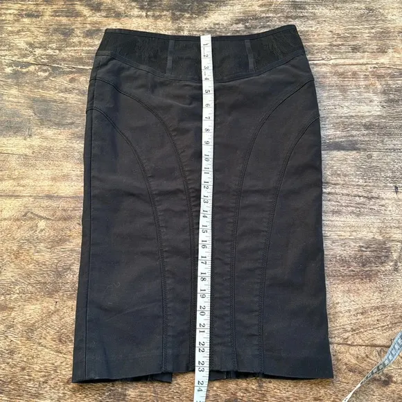 Marciano Women's pencil Skirt Stretch Black Knee Length Cotton Wide Waist Size 2