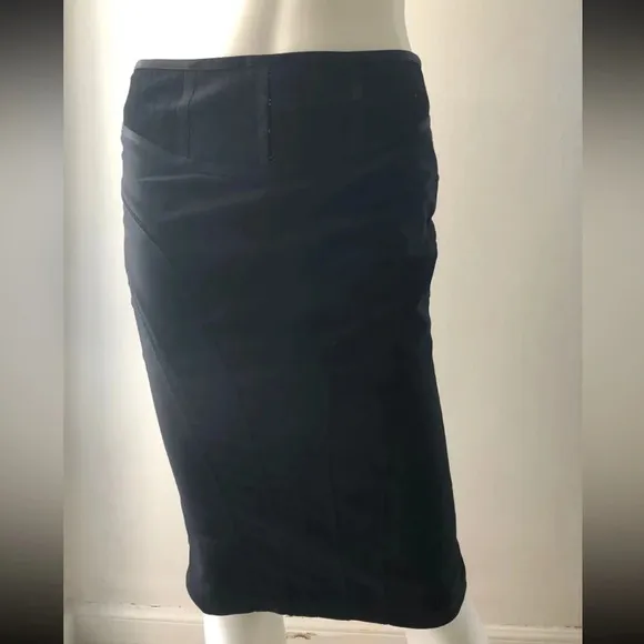 Marciano Women's pencil Skirt Stretch Black Knee Length Cotton Wide Waist Size 2