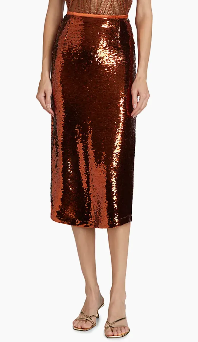Marie Oliver - Wray Sequin Skirt - Cinnamon