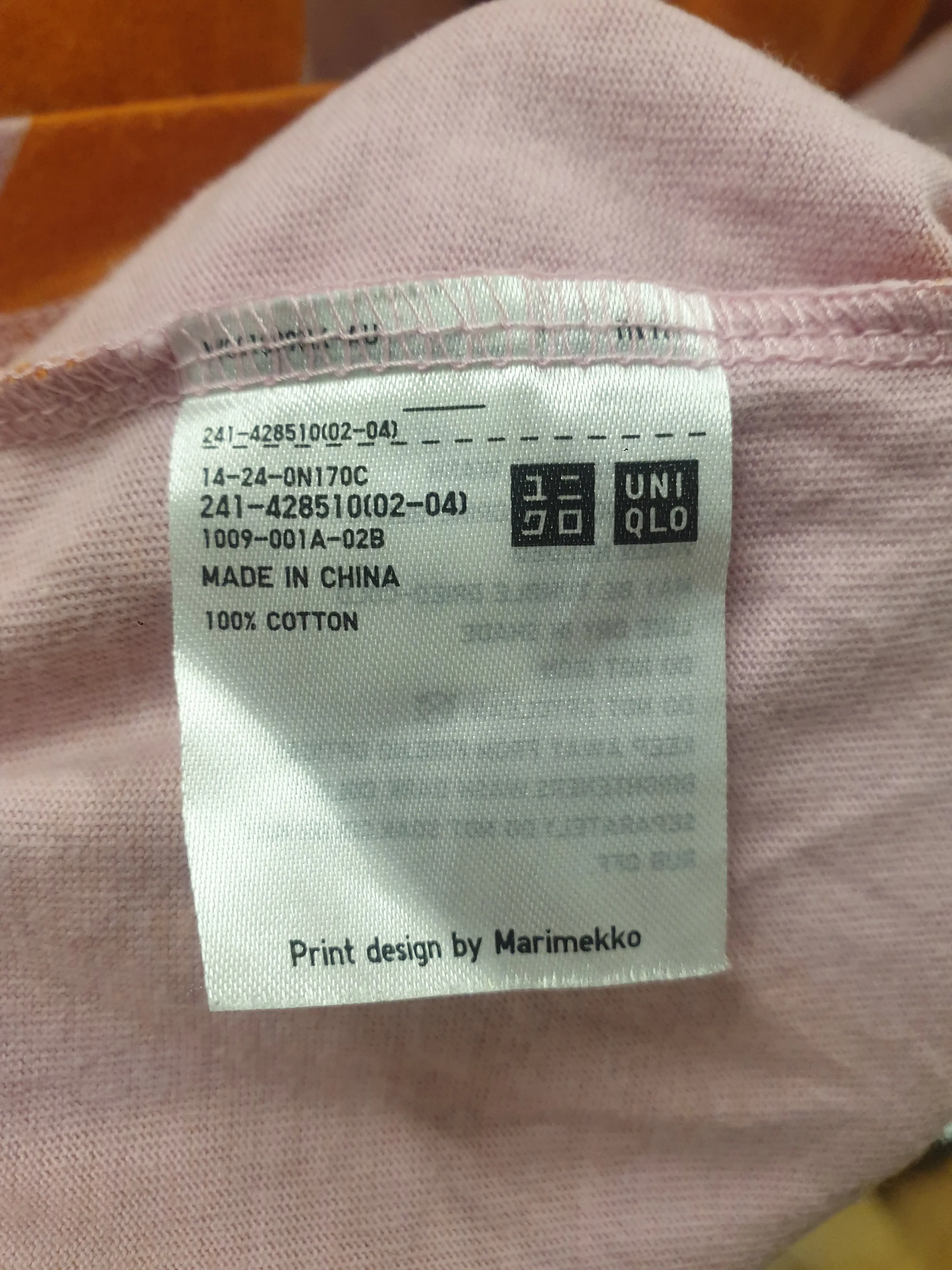 Marimekko   Uniqlo pink and orange print top size S