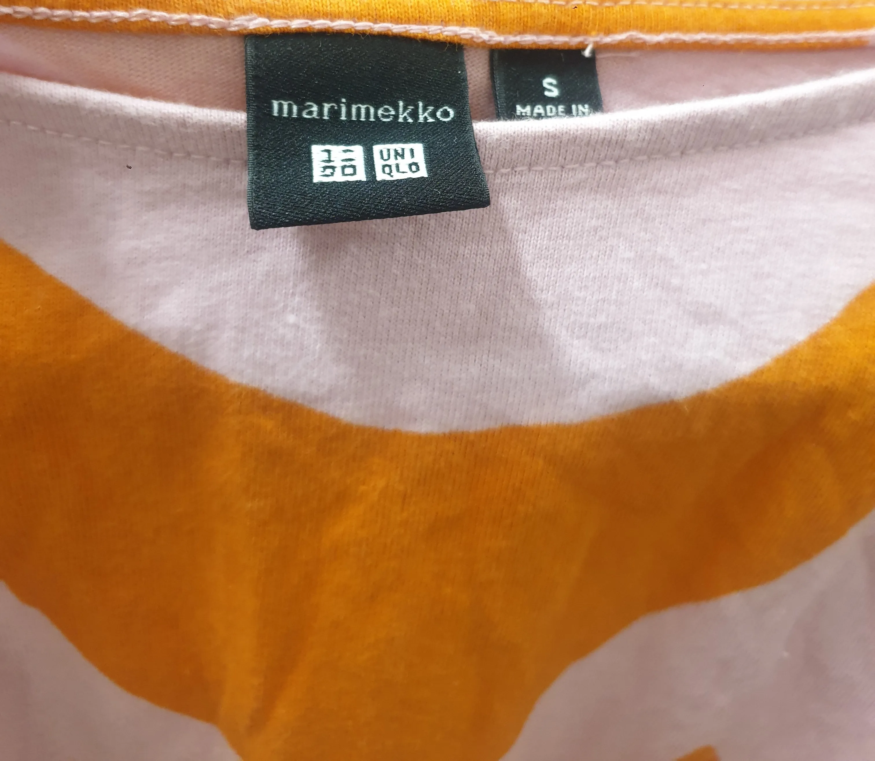 Marimekko   Uniqlo pink and orange print top size S