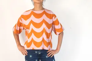 Marimekko   Uniqlo pink and orange print top size S