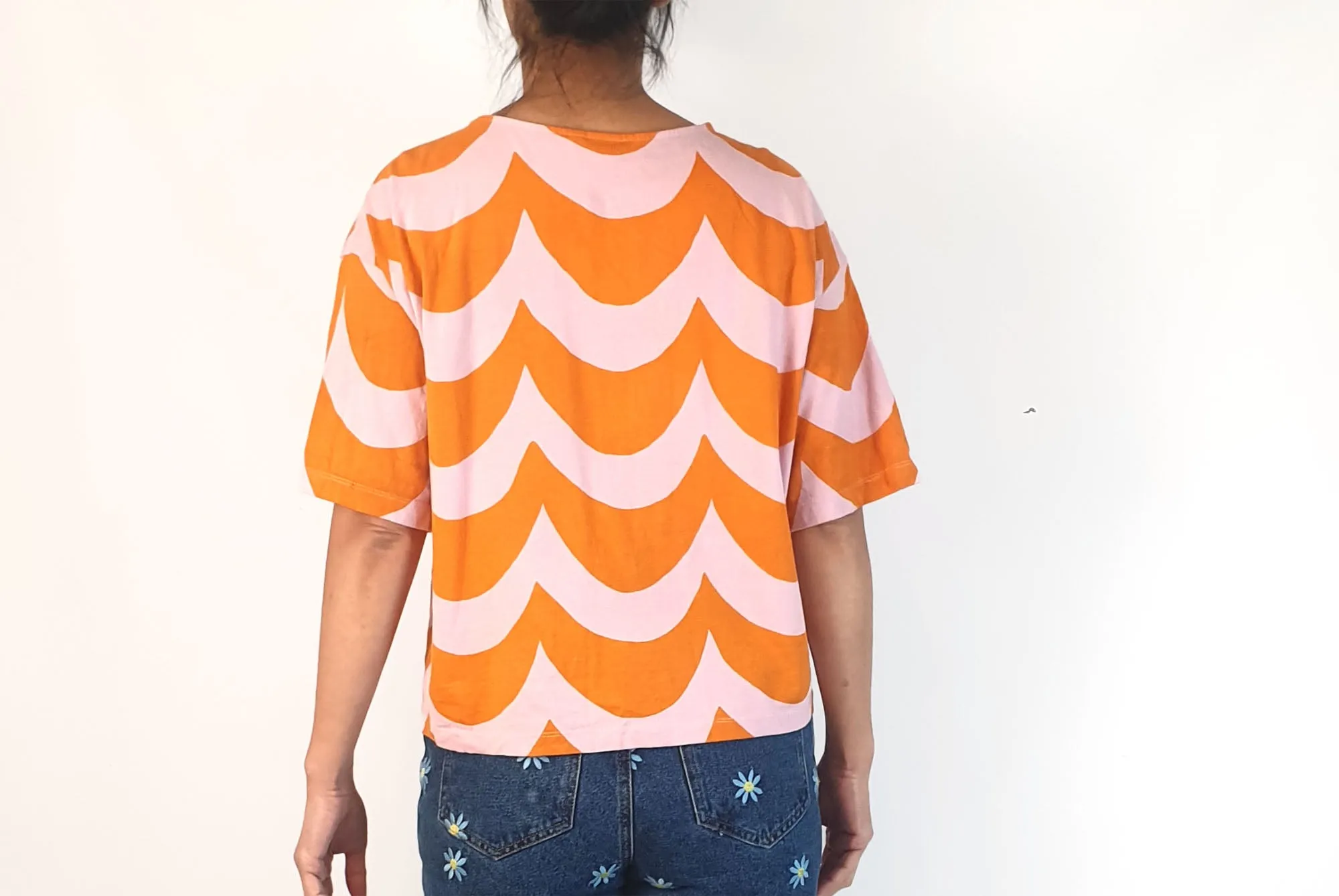 Marimekko   Uniqlo pink and orange print top size S