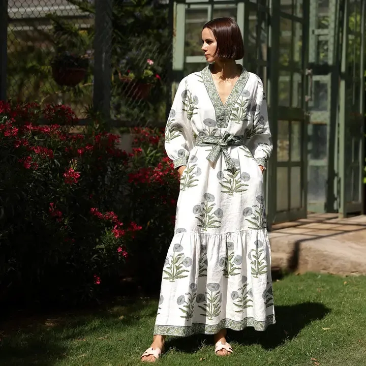 Maxi Dress - CAPRI Blue Flower