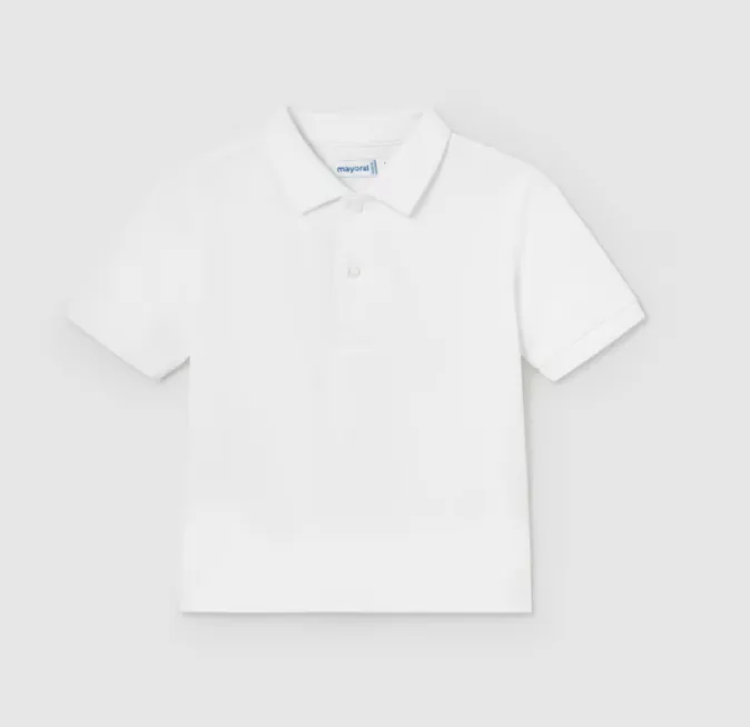 Mayoral Baby Boy White Polo Shirt