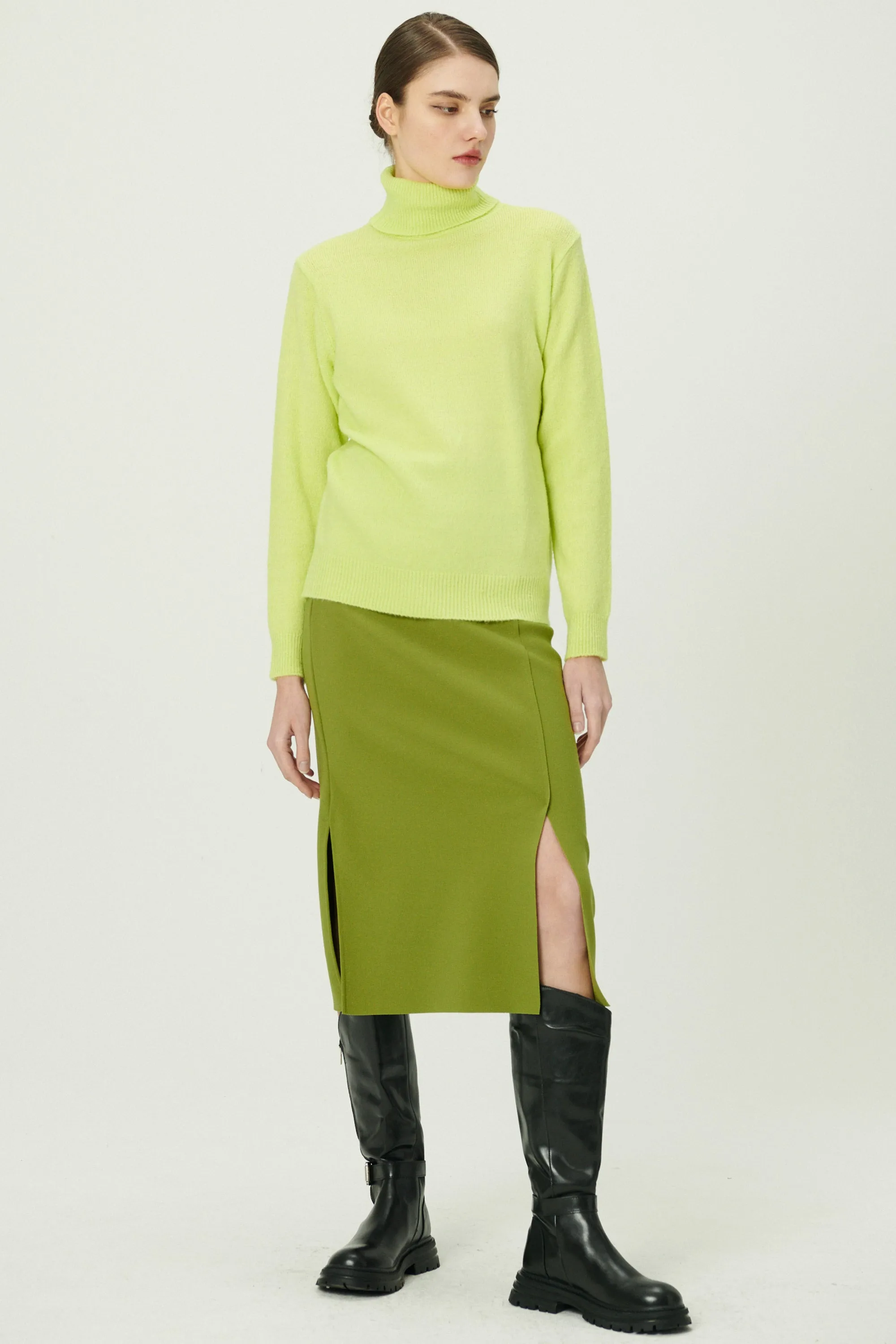 Melissa Slit Front Stretch Skirt