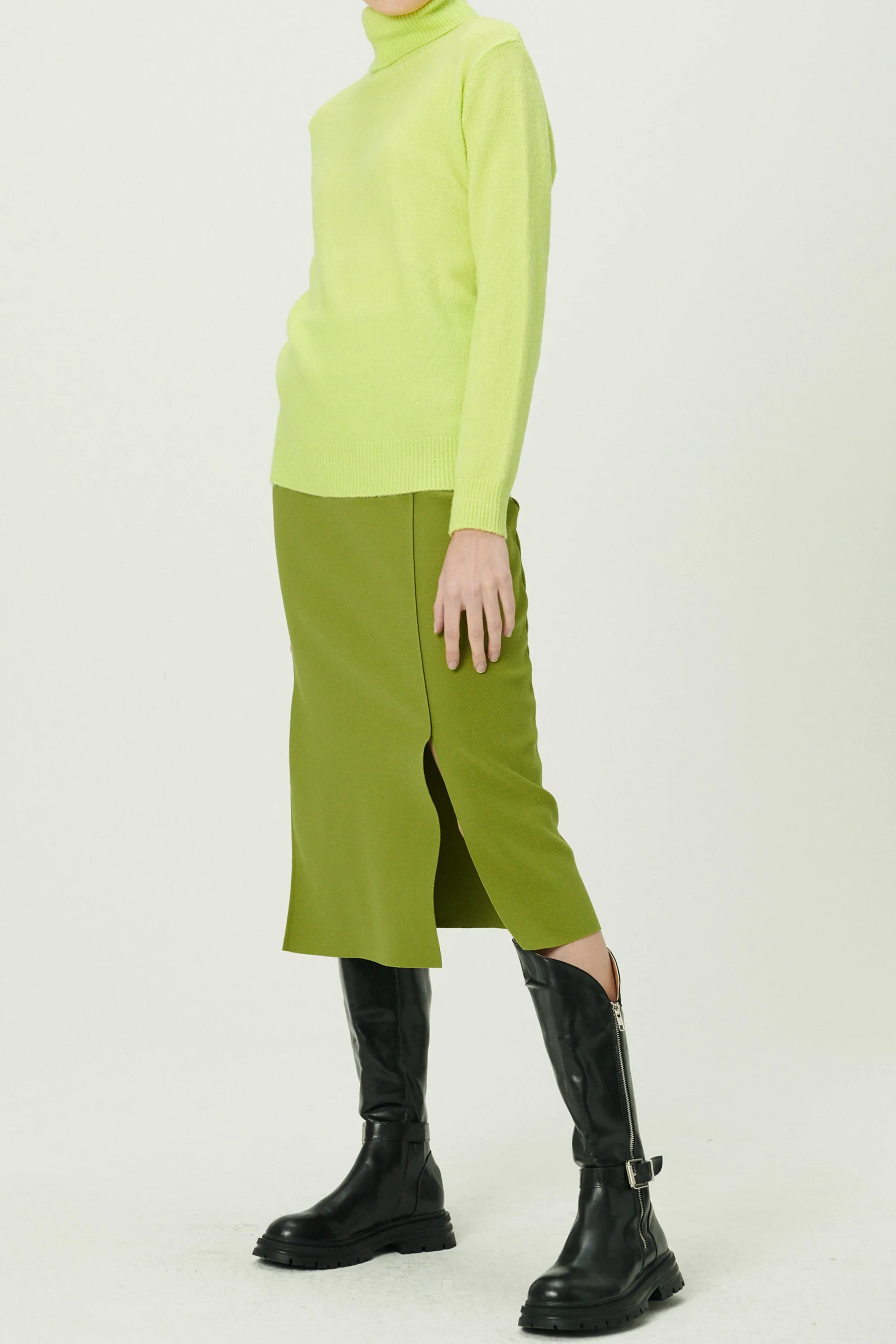 Melissa Slit Front Stretch Skirt