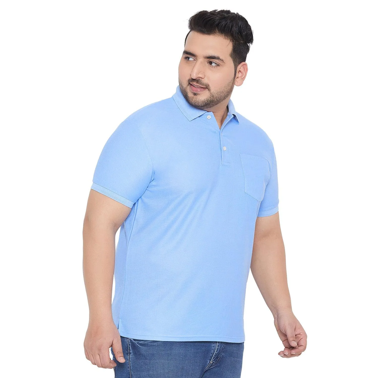 Men Plus Size Bbsie-SB Solid Polo Tshirt