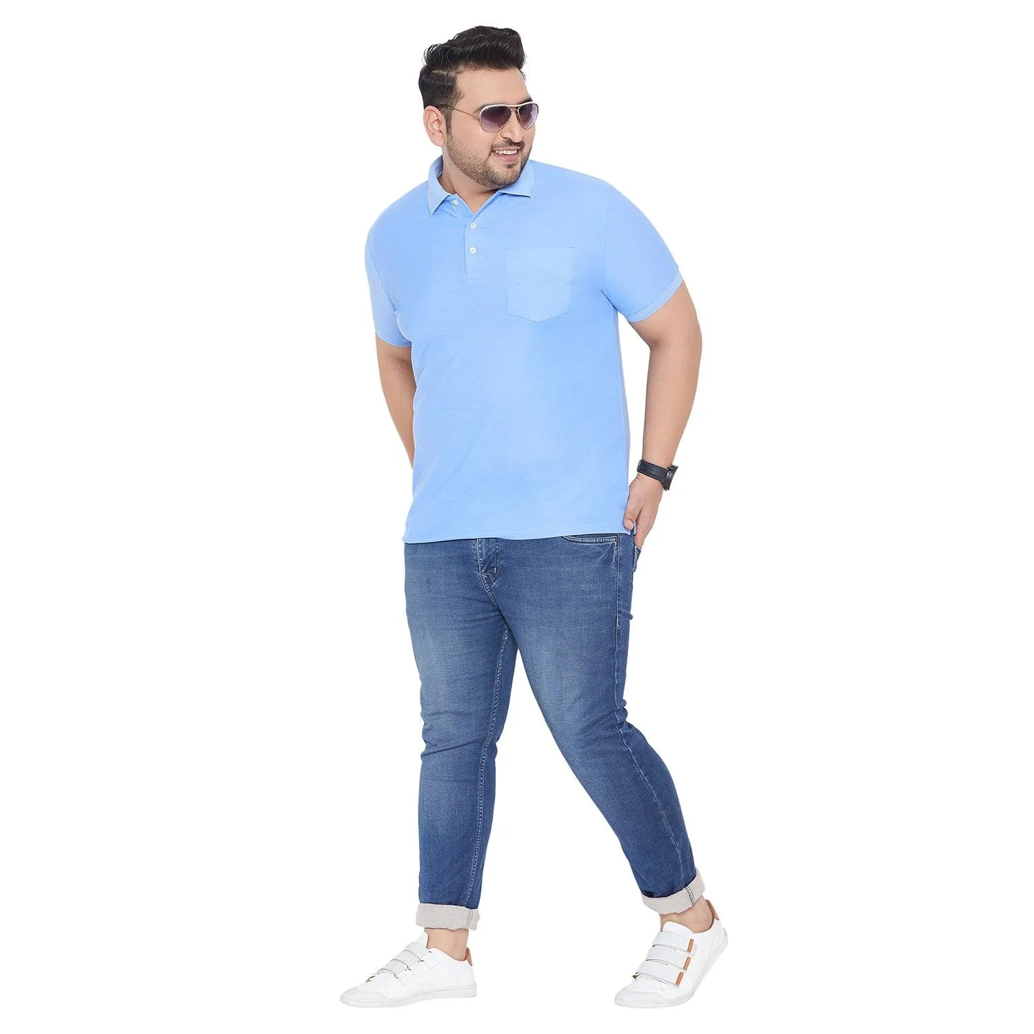 Men Plus Size Bbsie-SB Solid Polo Tshirt