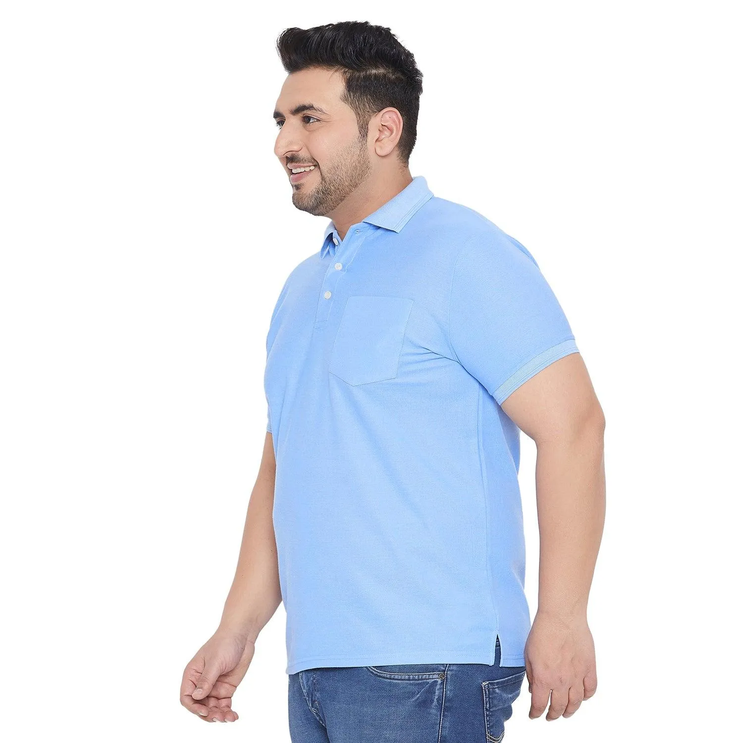 Men Plus Size Bbsie-SB Solid Polo Tshirt