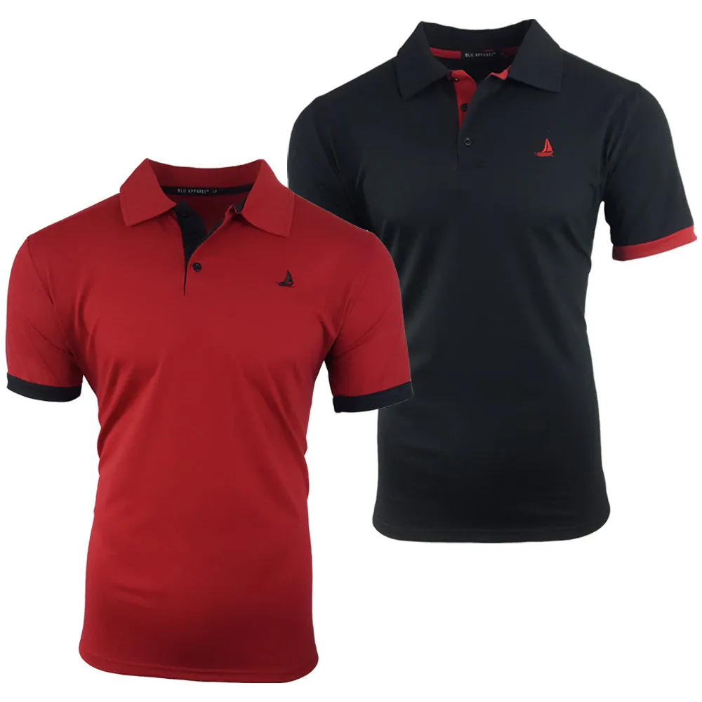 Men's 2 Pack Short Sleeve Polos - Black / Grey