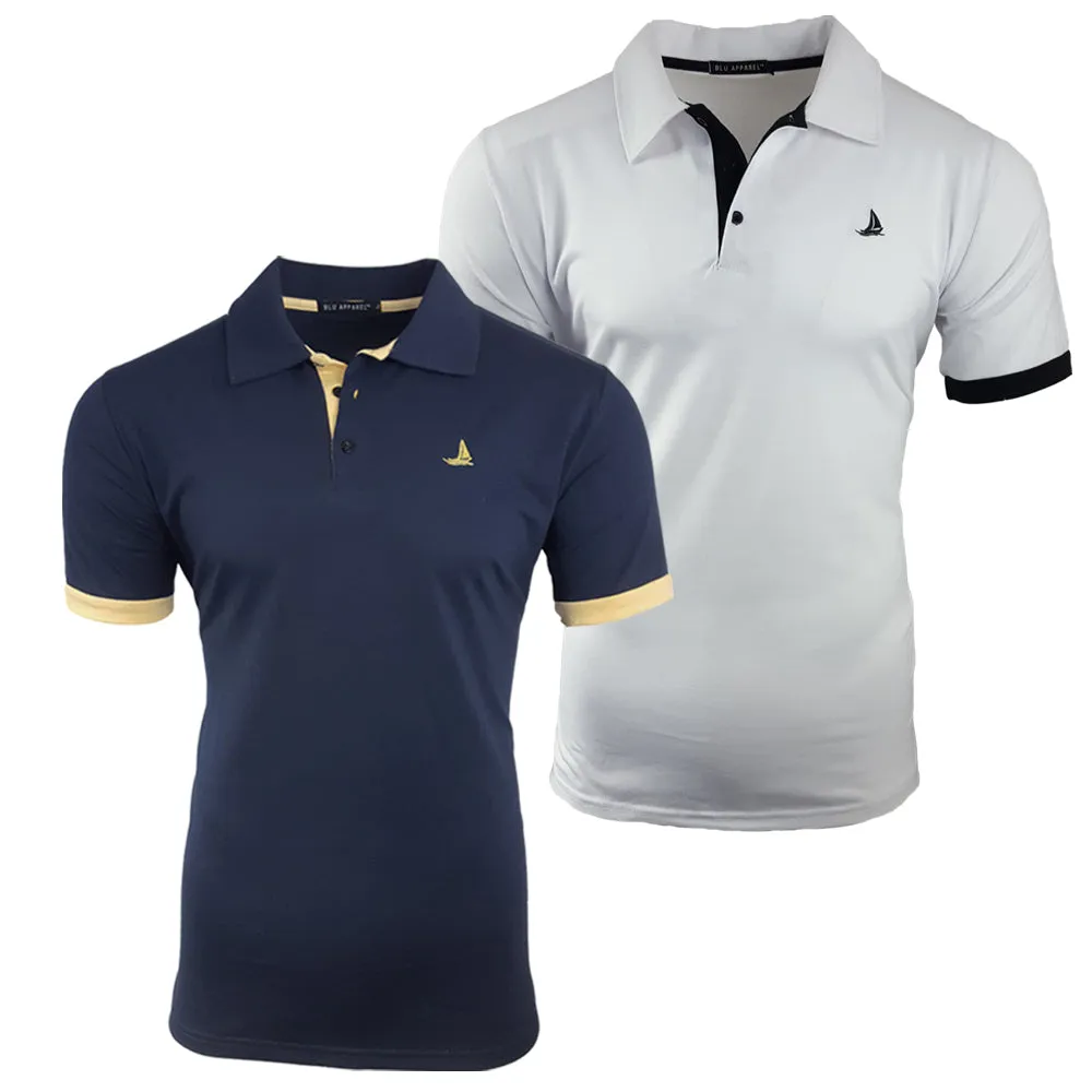 Men's 2 Pack Short Sleeve Polos - Black / Grey