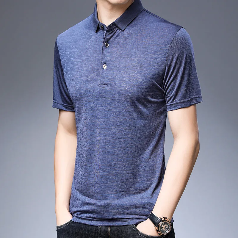 Men's Mulberry Silk Polo Shirt | Luxury Ice Silk Summer Polo
