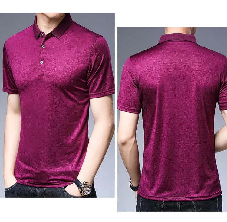 Men's Mulberry Silk Polo Shirt | Luxury Ice Silk Summer Polo