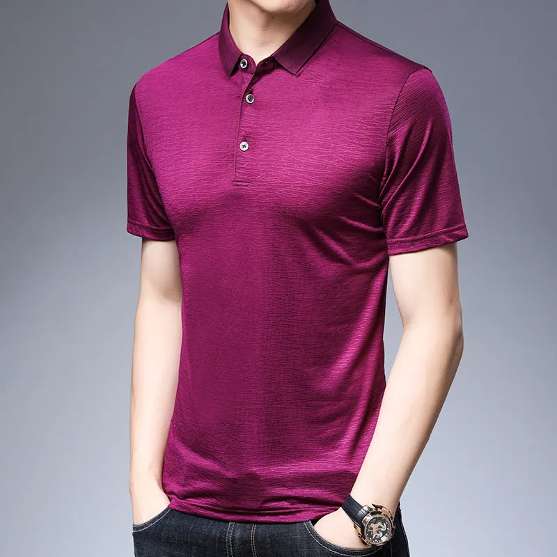 Men's Mulberry Silk Polo Shirt | Luxury Ice Silk Summer Polo