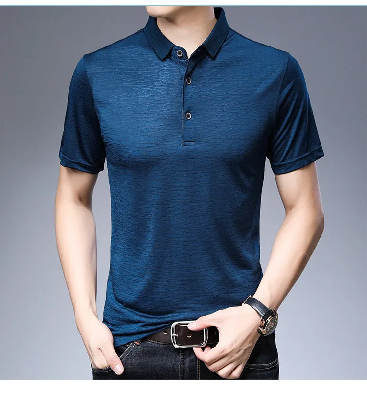 Men's Mulberry Silk Polo Shirt | Luxury Ice Silk Summer Polo