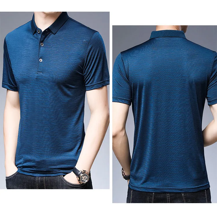 Men's Mulberry Silk Polo Shirt | Luxury Ice Silk Summer Polo