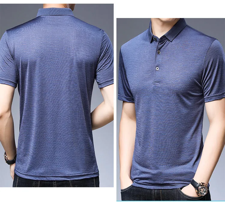 Men's Mulberry Silk Polo Shirt | Luxury Ice Silk Summer Polo