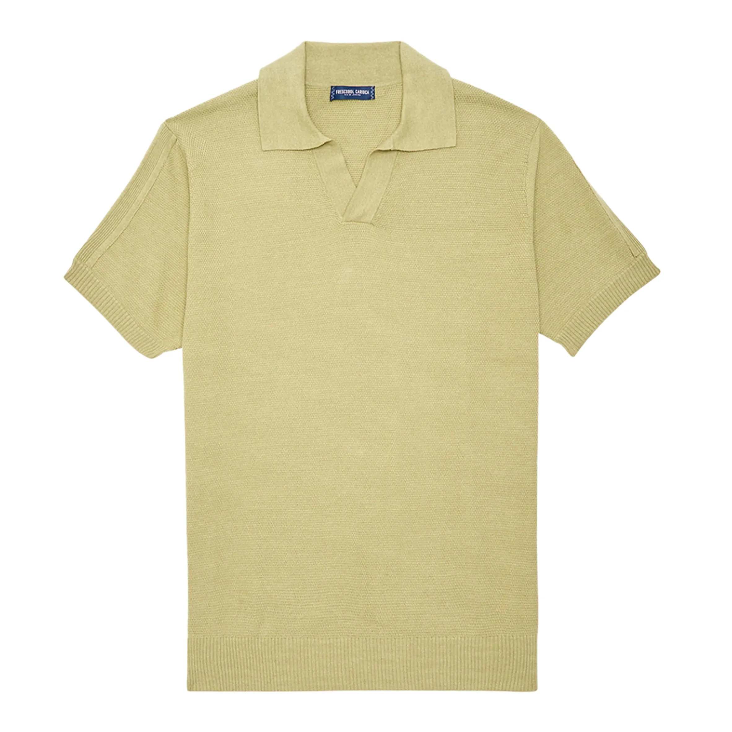Men's Rino STR Cotton/Silk Knit V Polo - Jungle Green