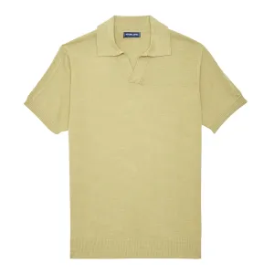Men's Rino STR Cotton/Silk Knit V Polo - Jungle Green