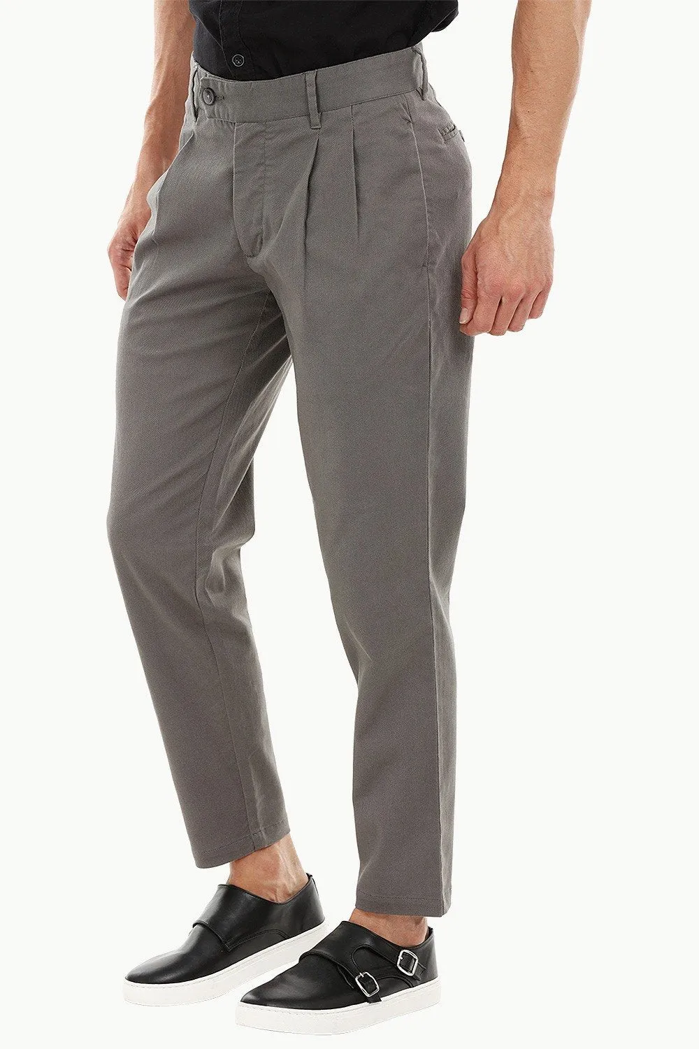 Mens Slate Grey Pleated Pants