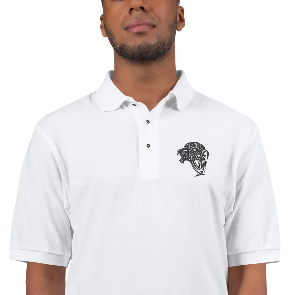 Men's UnFazed Lion Premium Polo - White