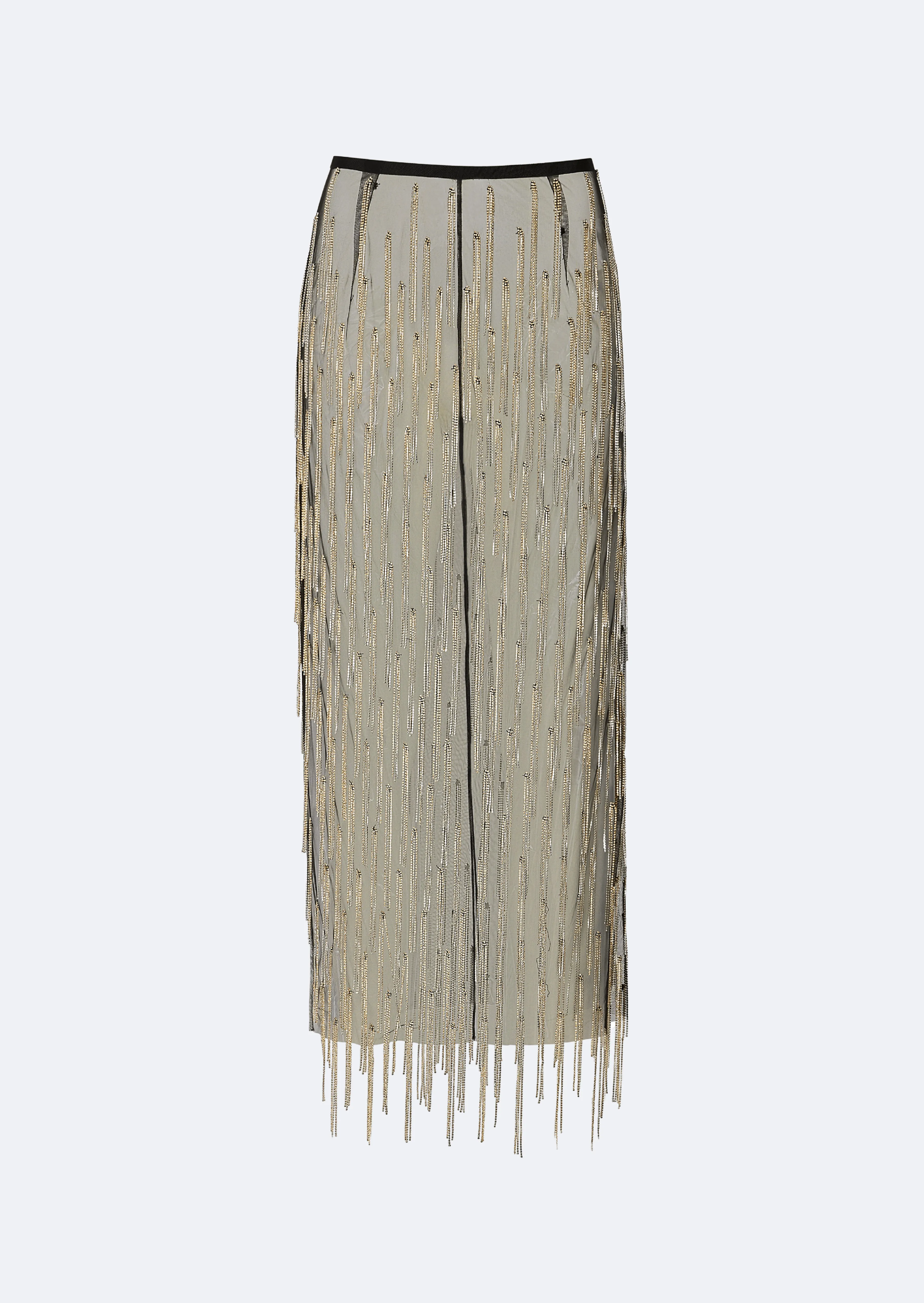 Mesh Diamond Fringe Pencil Skirt