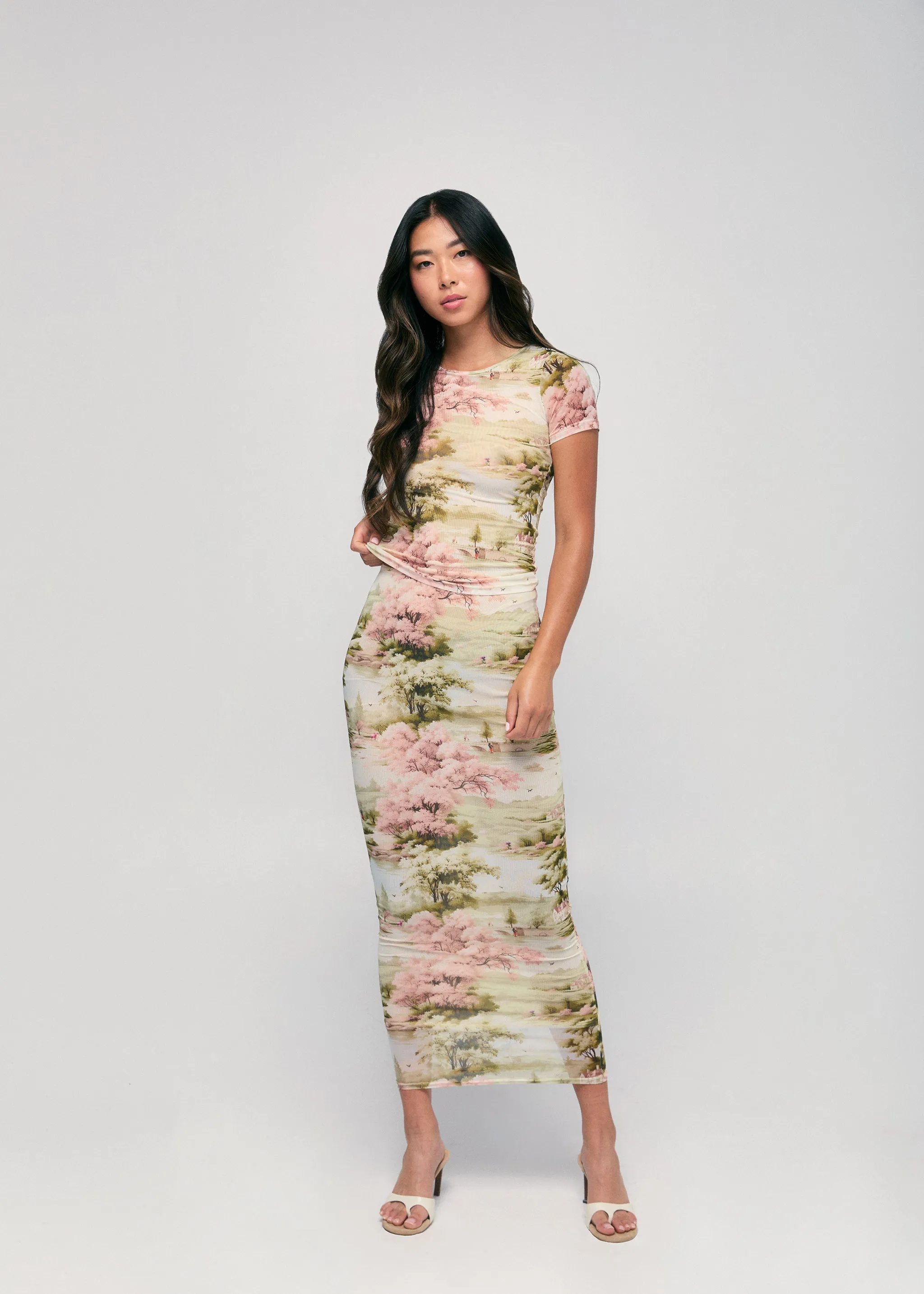 Mesh Scottish Fields Maxi Skirt