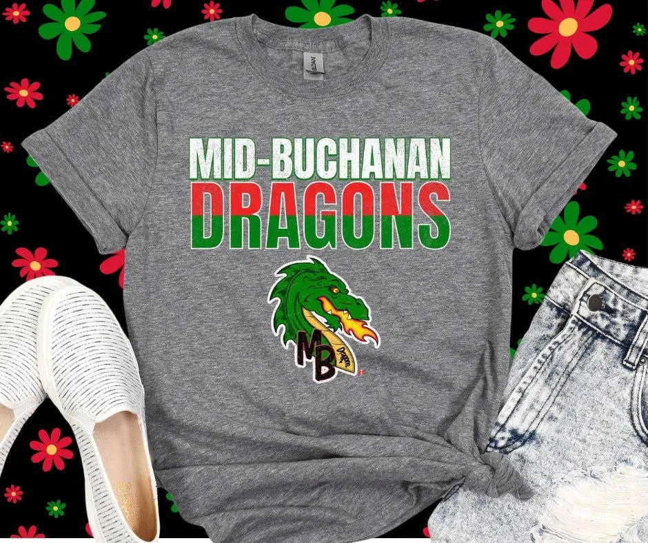Mid-Buchanan Dragons Color Block Grey Styles