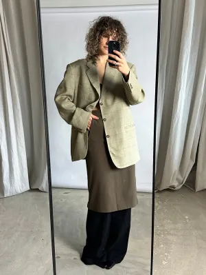 Midi stretch skirt | Khaki