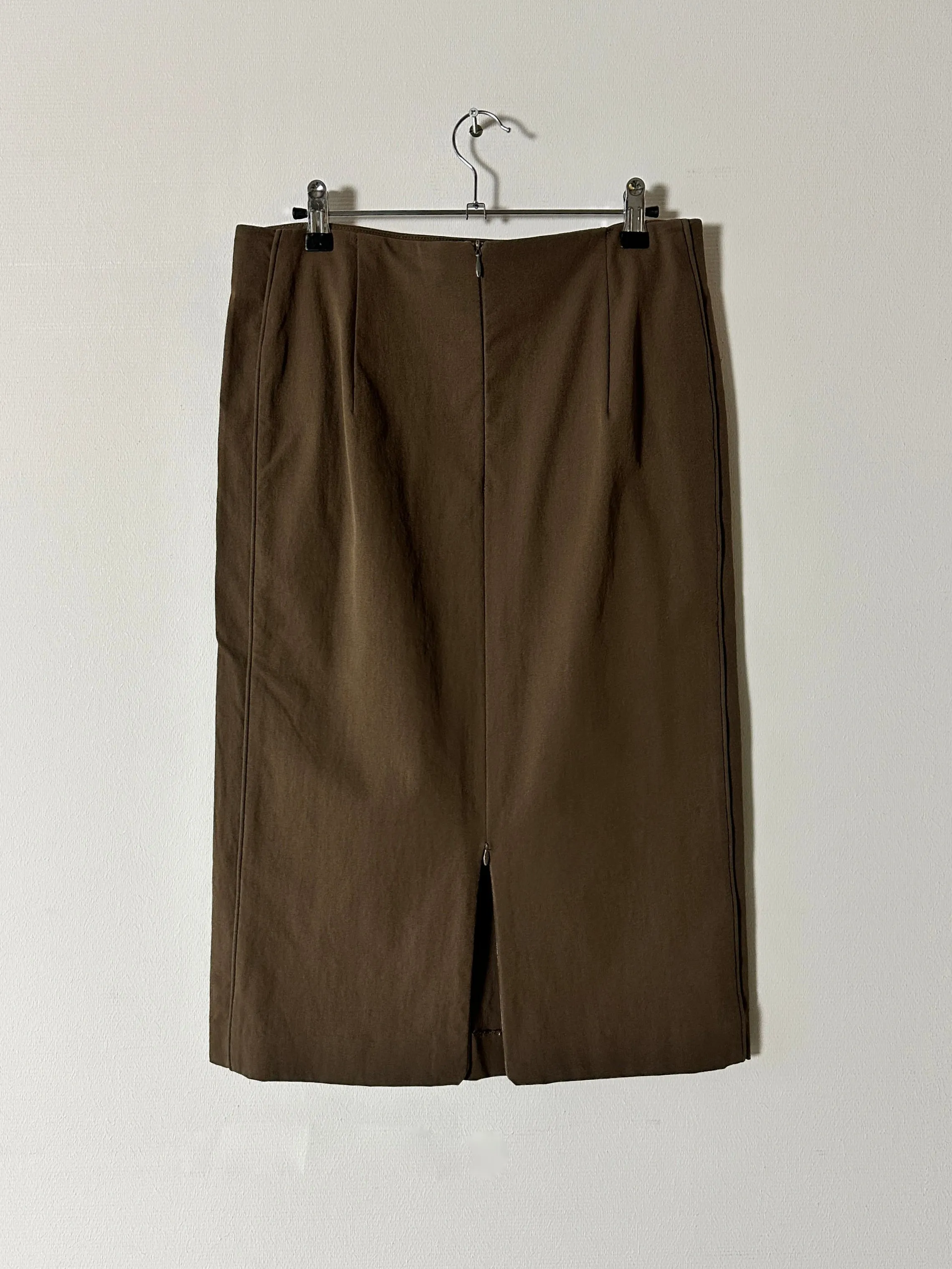 Midi stretch skirt | Khaki