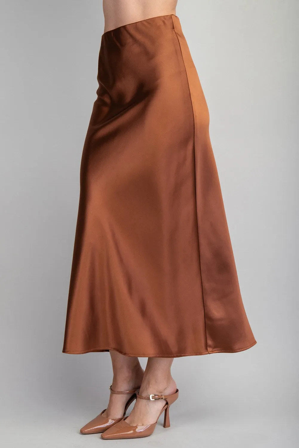 Mila Midi Skirt - Brown