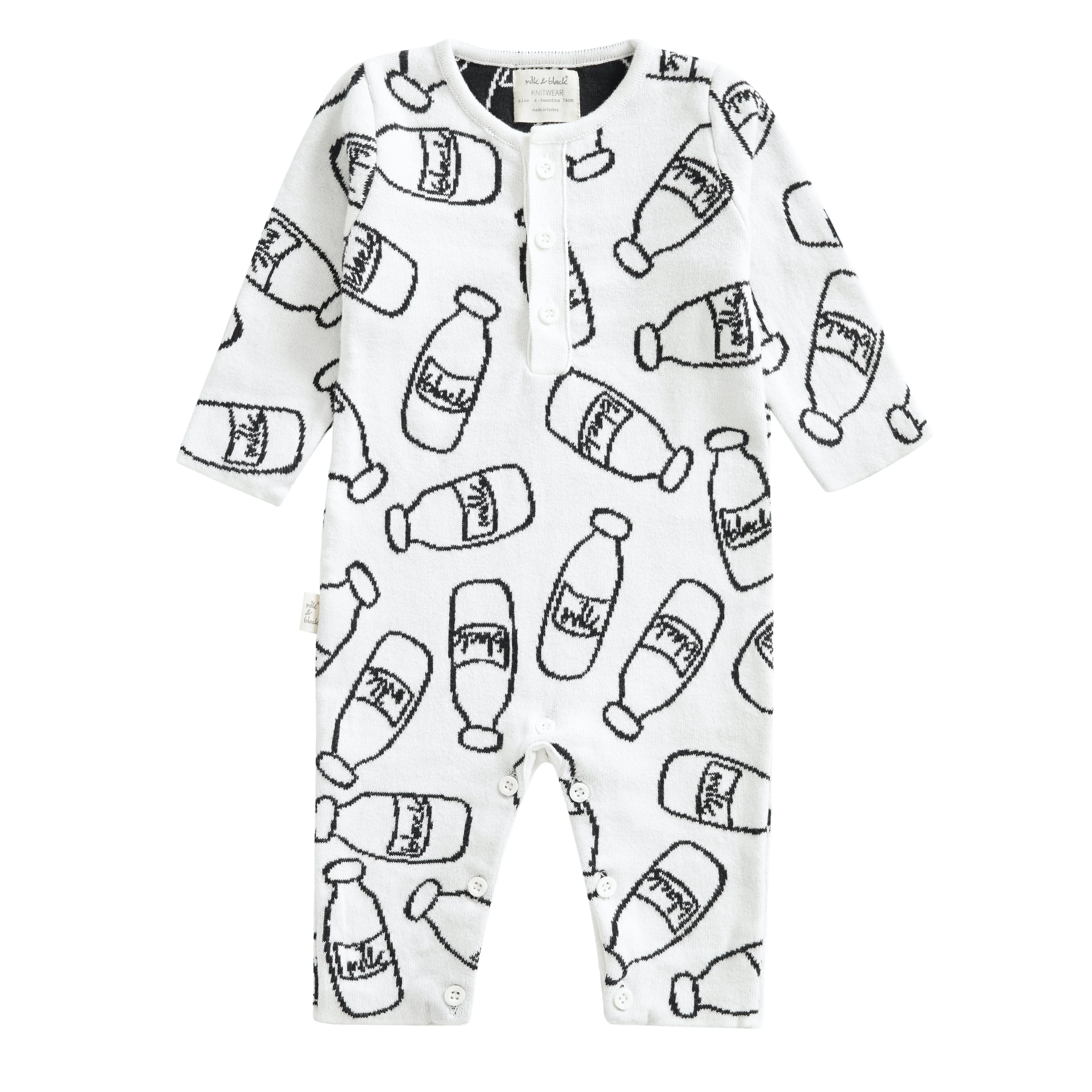 MILKANDBLACK knitted 0 cotton romper