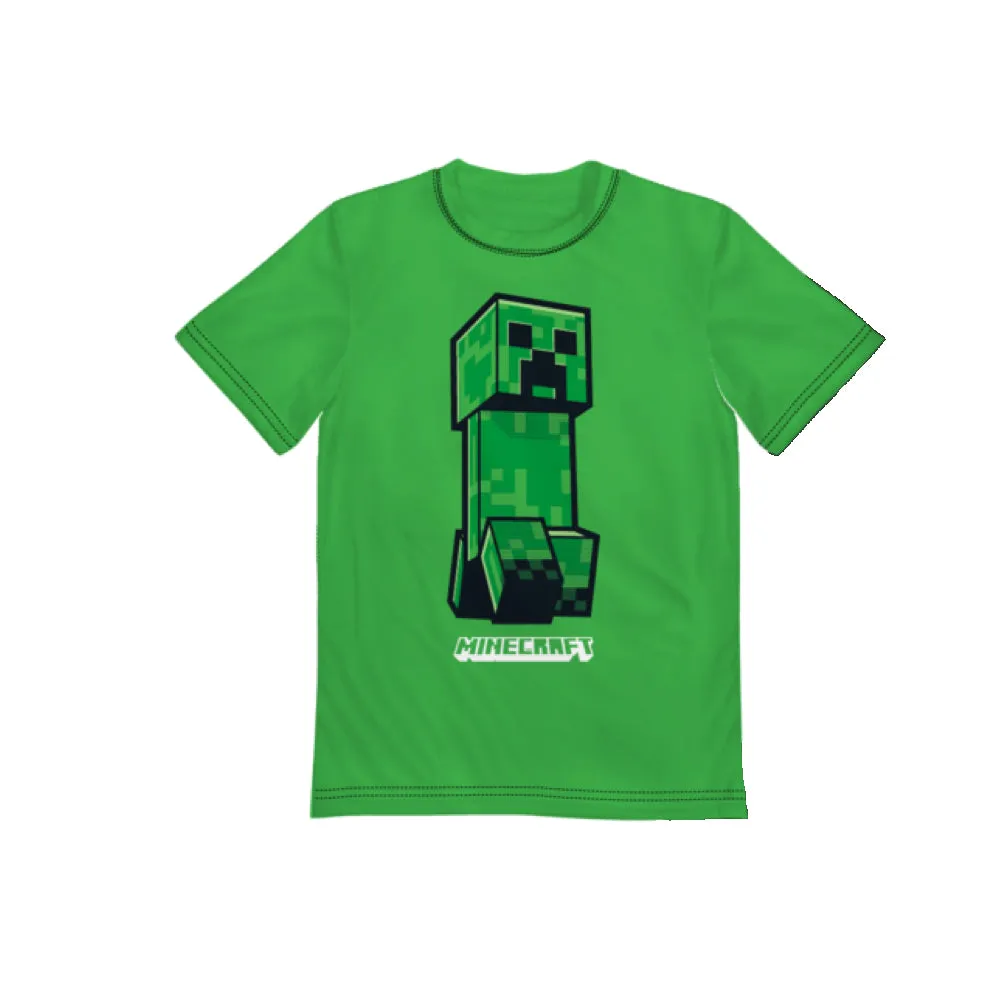 Minecraft Boys Clothes 3pc Top and Short Set Green