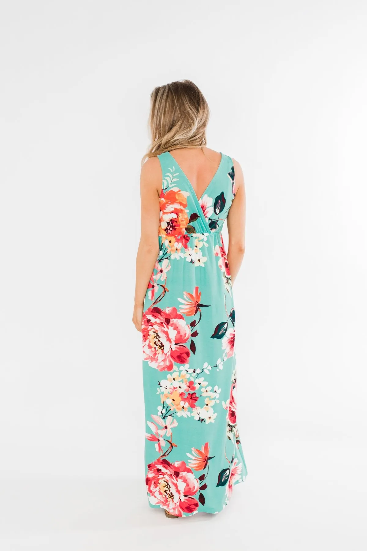 Miracle Of You Floral Maxi Dress- Mint